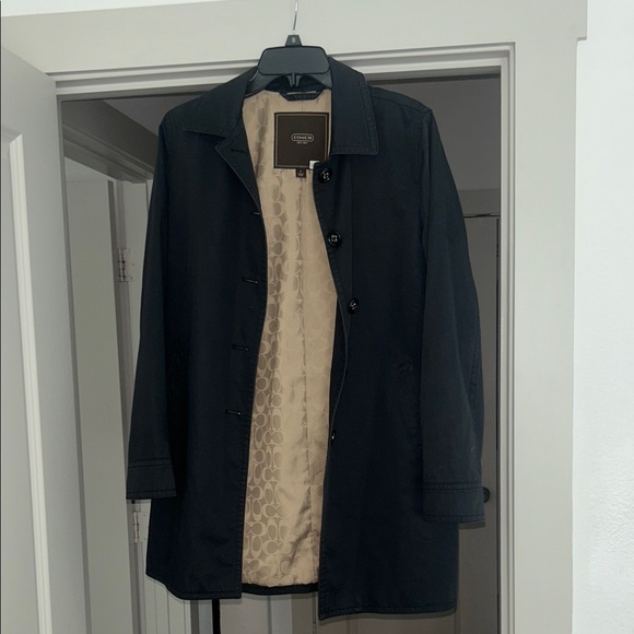 Coach Black Trench Coat with Cream Lining - Picture 1 of 10